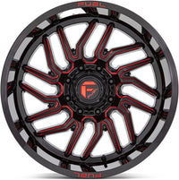 Fuel Offroad D808 Hurricane Gloss Black Milled Red Wheel