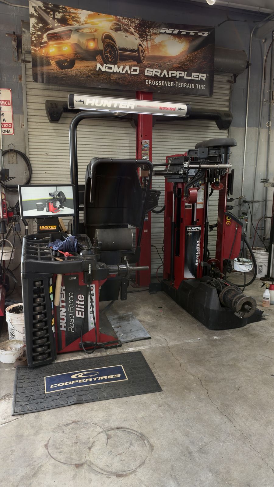 Hunter Road Force Elite balancer and Hunter Revolution tire changer at Morton Tire and Wheels in Katy, TX