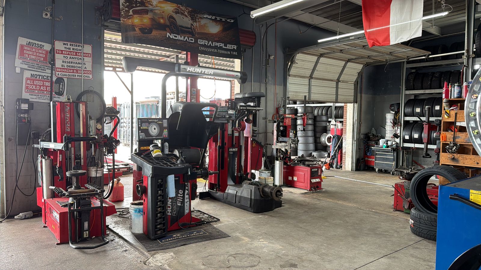 Tire installation bay at Morton Tire and Wheels (MTW) Katy